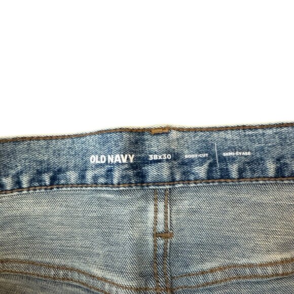 Old Navy Boot Cut Jeans Mens 38X30 Light Wash Mid Rise Stretch NWT - Picture 4 of 6
